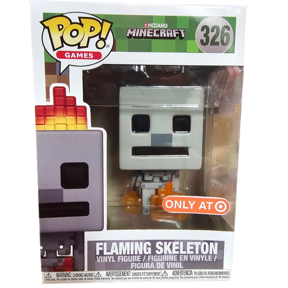 Funko Pop Games Minecraft Flaming Skeleton 326 Target Exclusive Vinyl Figure‎